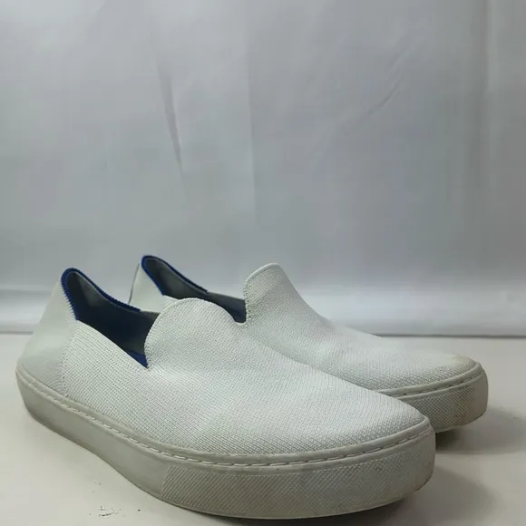 Rothy’s Knit White Stripe Slip On Classic Women's Sneakers