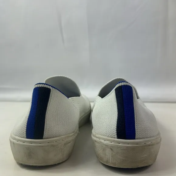 Rothy’s Knit White Stripe Slip On Classic Women's Sneakers