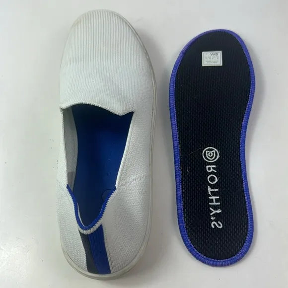 Rothy’s Knit White Stripe Slip On Classic Women's Sneakers