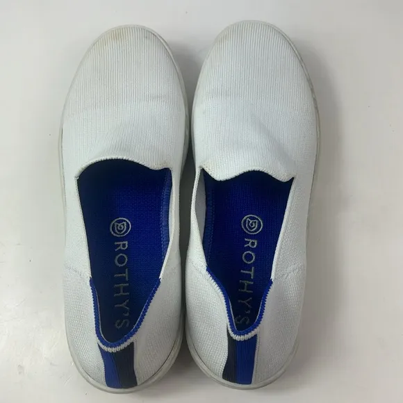 Rothy’s Knit White Stripe Slip On Classic Women's Sneakers