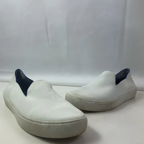 Rothy’s Knit White Stripe Slip On Classic Women's Sneakers