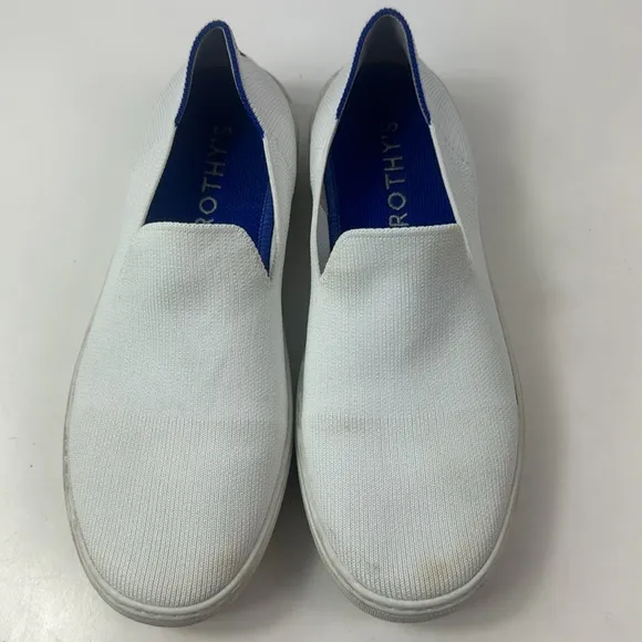 Rothy’s Knit White Stripe Slip On Classic Women's Sneakers