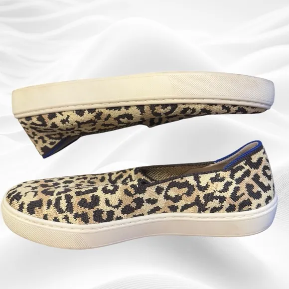 Rothys Leopard Print 'Camo Cat'‎ Slip On Sneakers Animal Print Sz 7