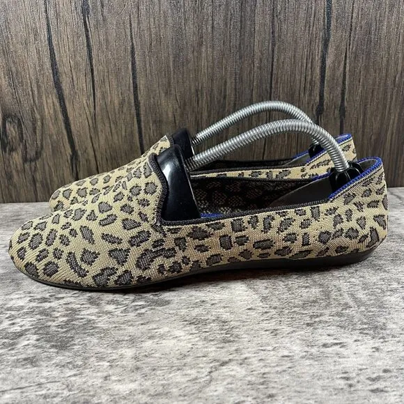 Rothy's Leopard Print Flats Round Toe Loafers Women’s 8 Casual Slip On Shoes