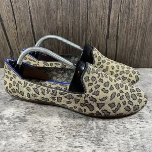 Rothy's Leopard Print Flats Round Toe Loafers Women’s 8 Casual Slip On Shoes