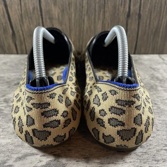 Rothy's Leopard Print Flats Round Toe Loafers Women’s 8 Casual Slip On Shoes