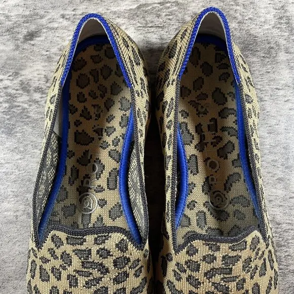 Rothy's Leopard Print Flats Round Toe Loafers Women’s 8 Casual Slip On Shoes