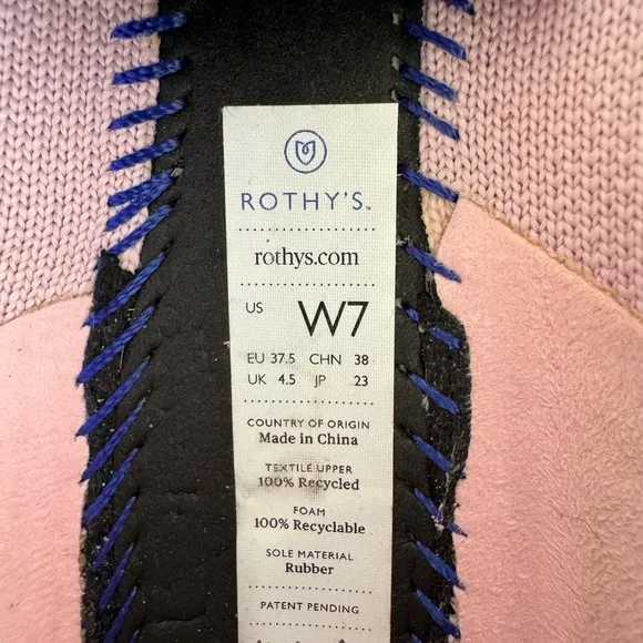 Rothy’s light mauve pink pointed flats size 7.