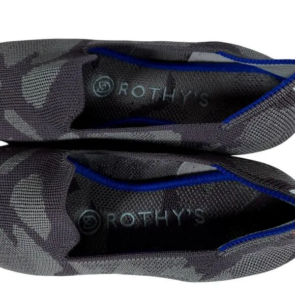 Rothy's Loafers 5 Green Camo Camouflage Round Toe Stripe Slip On Comfort Flats