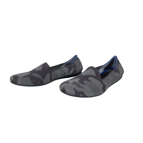 Rothy's Loafers 5 Green Camo Camouflage Round Toe Stripe Slip On Comfort Flats
