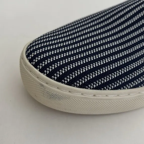 Rothy’s Navy Blue White Striped Slip-On Comfort Sneakers Nautical Women’s Size 9
