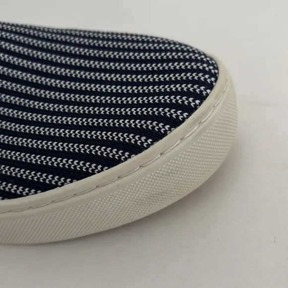 Rothy’s Navy Blue White Striped Slip-On Comfort Sneakers Nautical Women’s Size 9