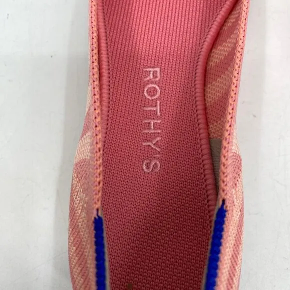 Rothy's Pink Striped Pointed Toe Knit Flats | New With Tags