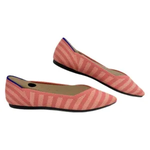 Rothy's Pink Striped Pointed Toe Knit Flats | New With Tags