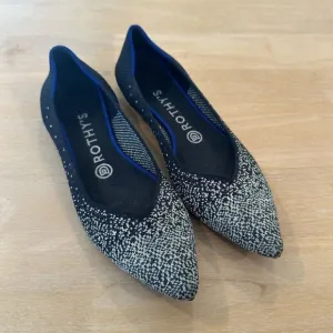Rothy’s Point Women's Midnight Black Sparkle Pointed Toe Ballet Flats Retired 8