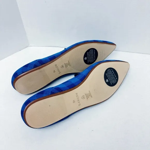 Rothy’s - RARE Lazuli Gingham Pointed Toe Flats