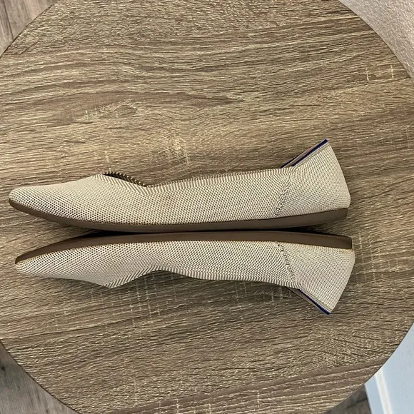 Rothy's Retired The Point Flax Birdseye Pointed Knit Flats Shoes Gray- size 9.5