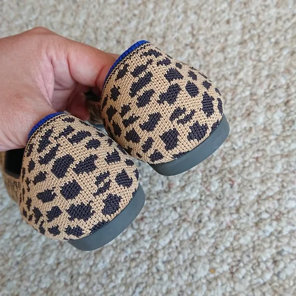 ROTHY’S Retired “The Point” Pointed Leopard Animal Print Slip On Ballerina Flats