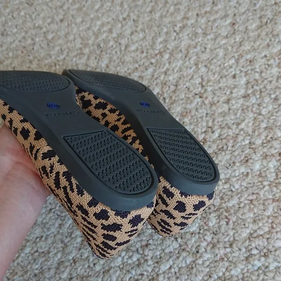 ROTHY’S Retired “The Point” Pointed Leopard Animal Print Slip On Ballerina Flats