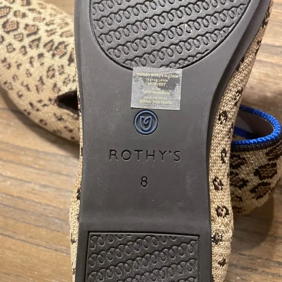 Rothy’s Size 8 Spotted Leopard Loafers Cheetah Animal Round Toe Flats Shoes NEW