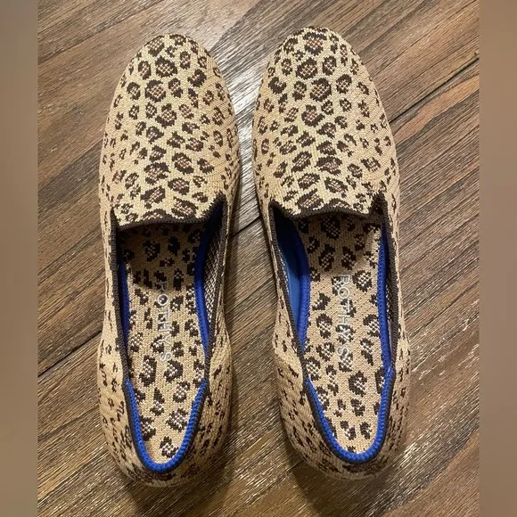 Rothy’s Size 8 Spotted Leopard Loafers Cheetah Animal Round Toe Flats Shoes NEW