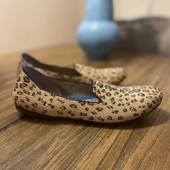 Rothy’s Size 8 Spotted Leopard Loafers Cheetah Animal Round Toe Flats Shoes NEW