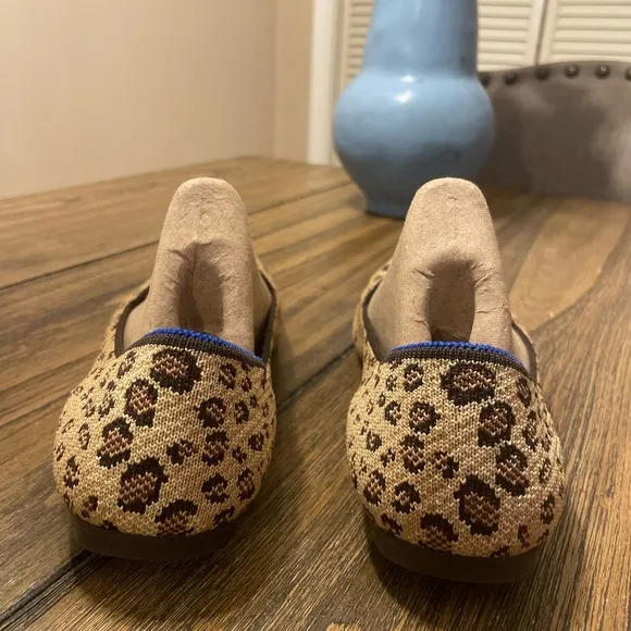 Rothy’s Size 8 Spotted Leopard Loafers Cheetah Animal Round Toe Flats Shoes NEW