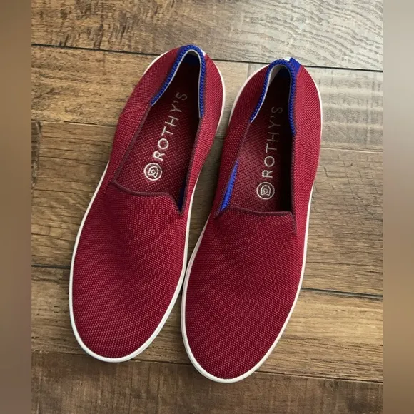 Rothy's Slip On Red Garnet Retired Sneaker 7.5  spring classic slip on boho