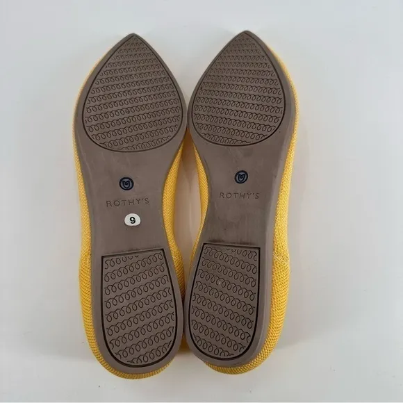 Rothy’s Sunshine Yellow Point Pointed Flats Size 9