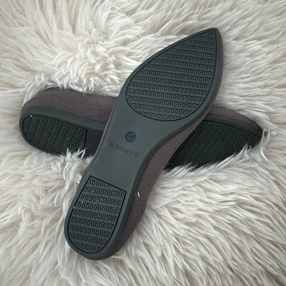 Rothy's Sz 8 The Point Flat Mink Dusty Purple Shoes Retired Color Pointed