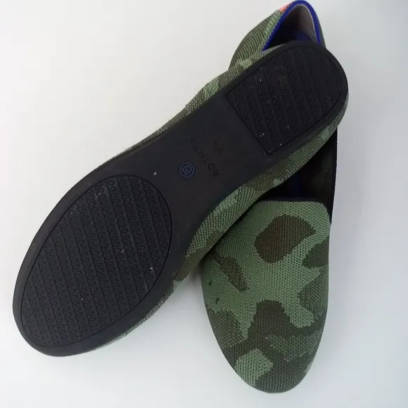 Rothy's The Loafer Camouflage Green Loafers Like New 9.ll