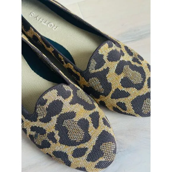 Rothy's The Lounge Loafer Metallic Cat Women's Size 8 NWOB Brown Gold Comfort