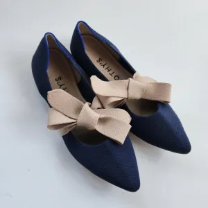Rothy's The Mary Jane Pointed Bow Flats in Sapphire Blue