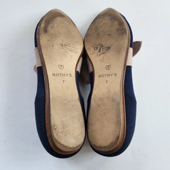 Rothy's The Mary Jane Pointed Bow Flats in Sapphire Blue