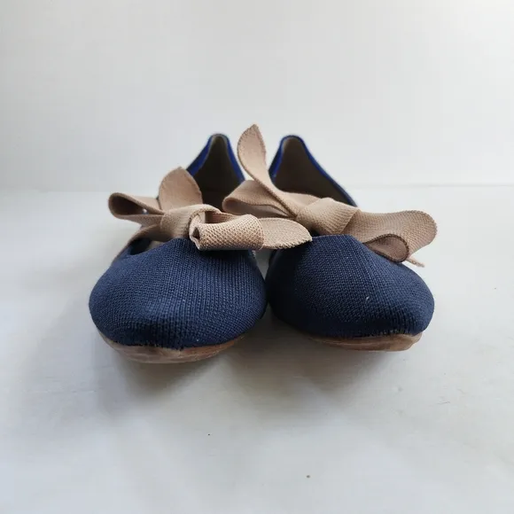 Rothy's The Mary Jane Pointed Bow Flats in Sapphire Blue