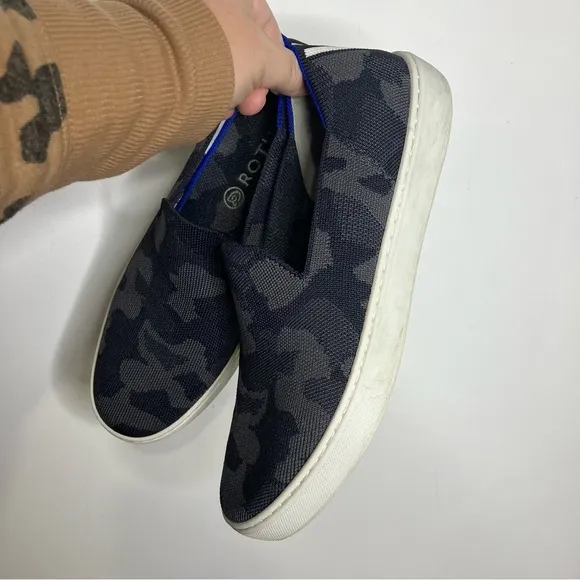 Rothy’s the original slip on sneakers dark gray camo pattern size 9.5