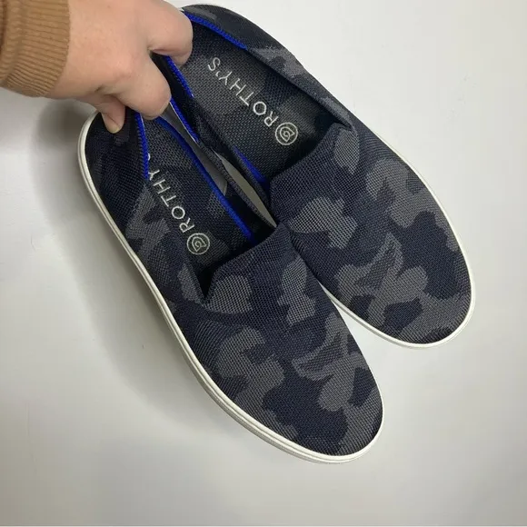 Rothy’s the original slip on sneakers dark gray camo pattern size 9.5