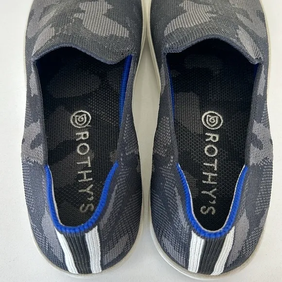 Rothy's The Original Slip On Sneakers in Gray Camo Print size 9.5