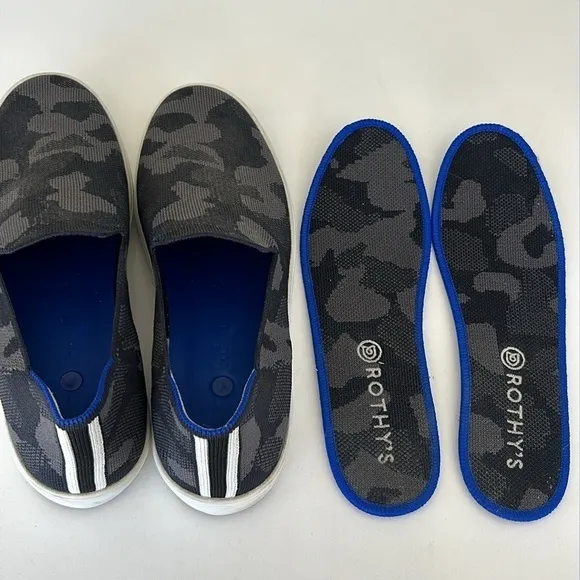 Rothy's The Original Slip On Sneakers in Gray Camo Print size 9.5