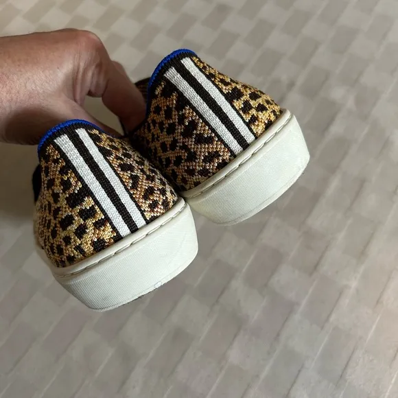 Rothy’s The Original Slip On Sneakers in Sahara Cat Leopard