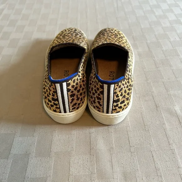 Rothy’s The Original Slip On Sneakers in Sahara Cat Leopard