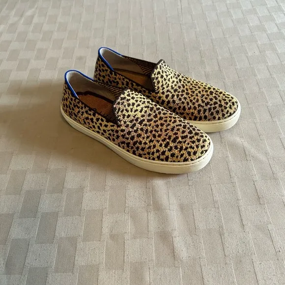 Rothy’s The Original Slip On Sneakers in Sahara Cat Leopard