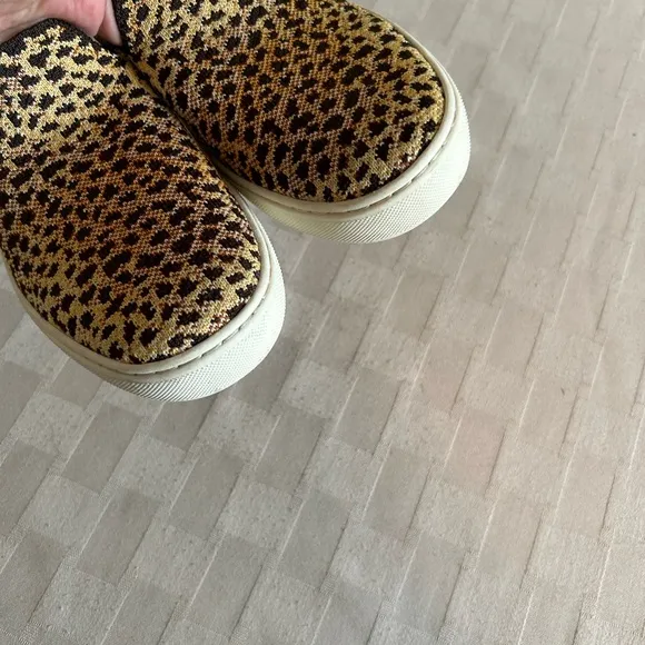 Rothy’s The Original Slip On Sneakers in Sahara Cat Leopard