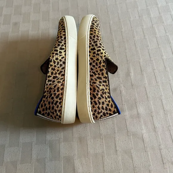 Rothy’s The Original Slip On Sneakers in Sahara Cat Leopard