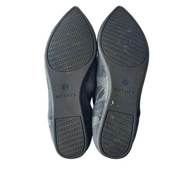 Rothy’s The Point Ballet Flats Gray Camo Size 6.5