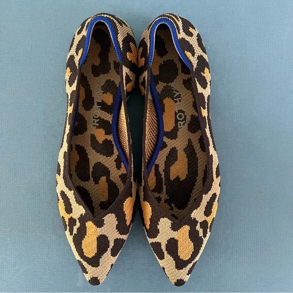 Rothy’s The Point Big Cat Leopard Print Ballet Flats