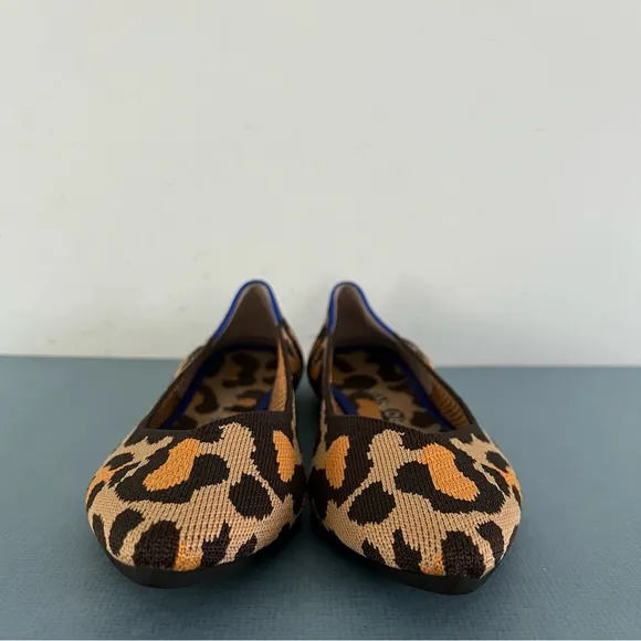Rothy’s The Point Big Cat Leopard Print Ballet Flats