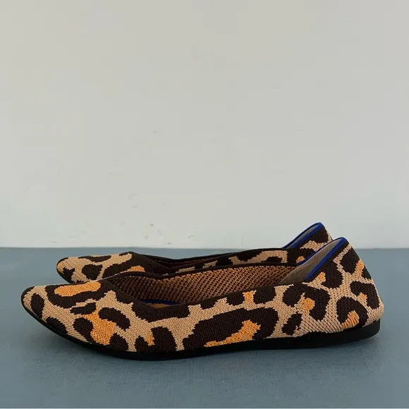 Rothy’s The Point Big Cat Leopard Print Ballet Flats