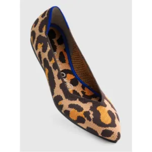 Rothy’s The Point Big Cat Leopard Print Ballet Flats