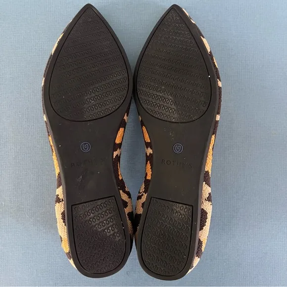 Rothy’s The Point Big Cat Leopard Print Ballet Flats
